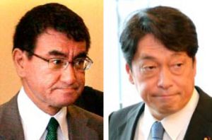 (左)河野太郎氏(右)小野寺五典氏