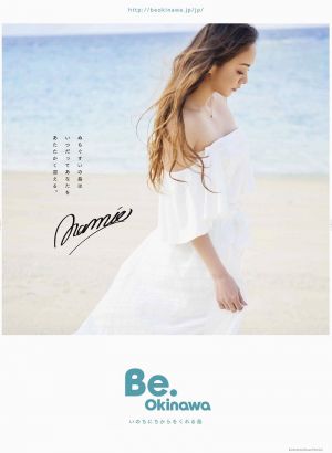Be.Okinawaのプロモーションに使われる安室奈美恵さんのポスター=14日、県庁