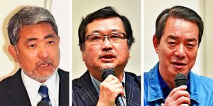 (左から)屋良朝博氏、半田滋氏、柳澤協二氏