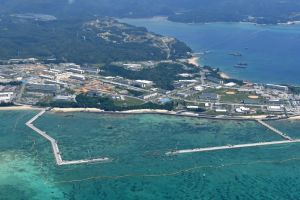 (資料写真)新基地工事が進むキャンプ・シュワブ沿岸=5月30日